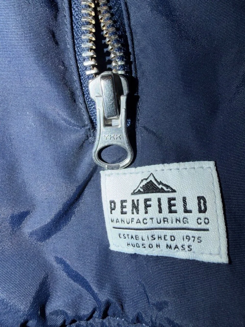 Penfield Okenfield Navy Nylon Bomber Jacket Zip Lightweight Mens